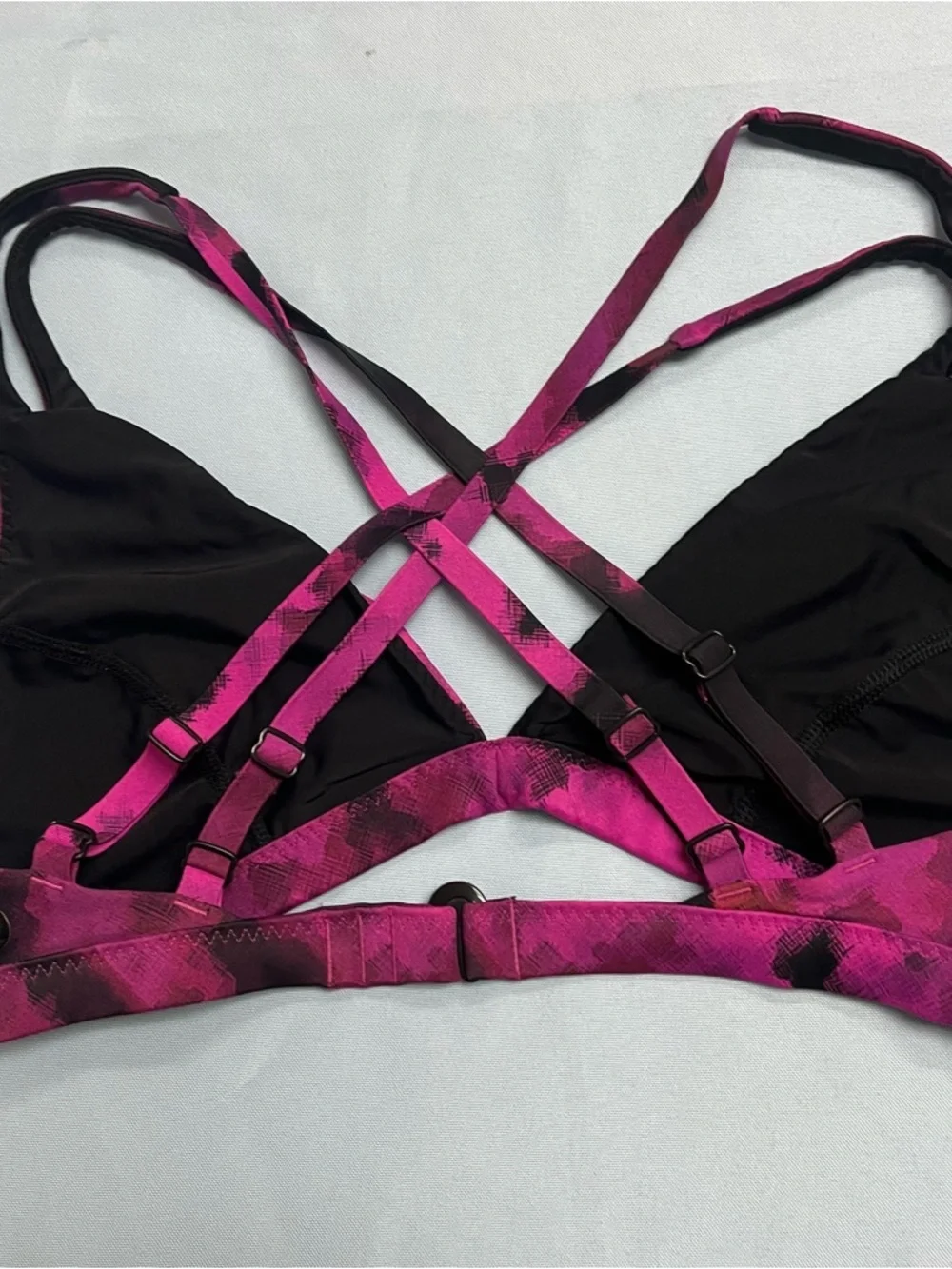 lululemon athletica Pink and Black Strappy Sports Bra - Picture 4 of 7